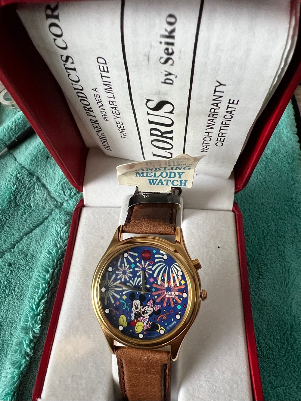 Lorus by Seiko Disney Mickey Melody Watch - Gold & Brown